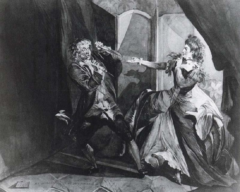 Henry Fuseli David Garrick and Hannah Pritchard as Macbeth and Lady Macbeth after the Murder of Duncan China oil painting art